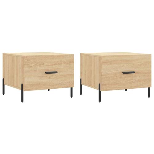 Sofaborde 2 stk. 50x50x40 cm konstrueret træ sonoma-eg