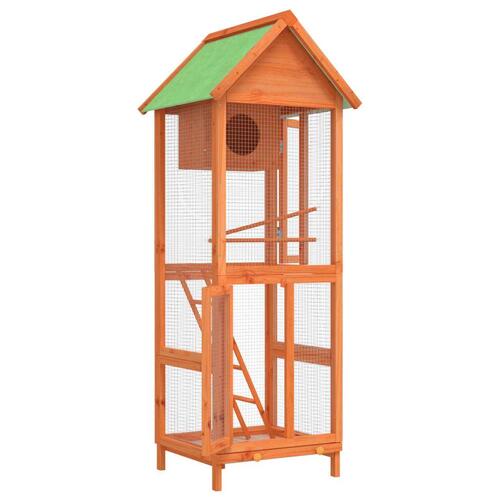 Fuglebur 60x58,5x160 cm massivt fyrretræ brun