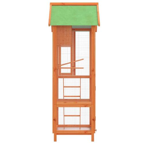Fuglebur 60x58,5x160 cm massivt fyrretræ brun