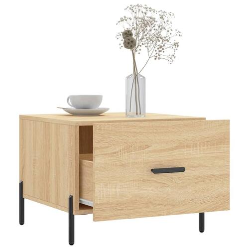 Sofaborde 2 stk. 50x50x40 cm konstrueret træ sonoma-eg