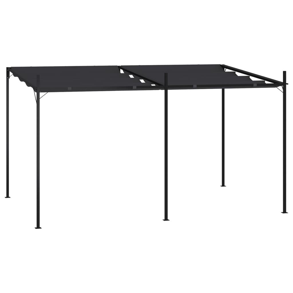 Havepavillon med udtrækkeligt tag 400x300x233 cm antracitgrå