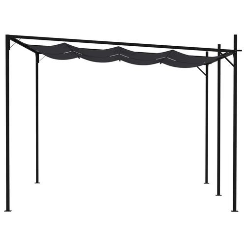 Havepavillon med udtrækkeligt tag 400x300x233 cm antracitgrå