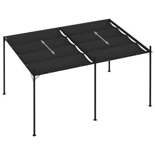 Havepavillon med udtrækkeligt tag 400x300x233 cm antracitgrå