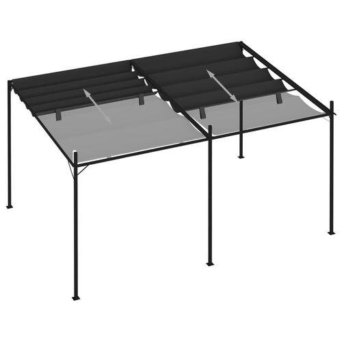 Havepavillon med udtrækkeligt tag 400x300x233 cm antracitgrå
