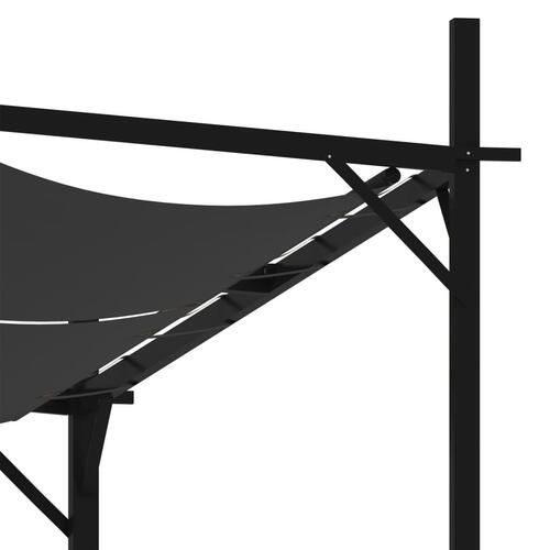 Havepavillon med udtrækkeligt tag 400x300x233 cm antracitgrå