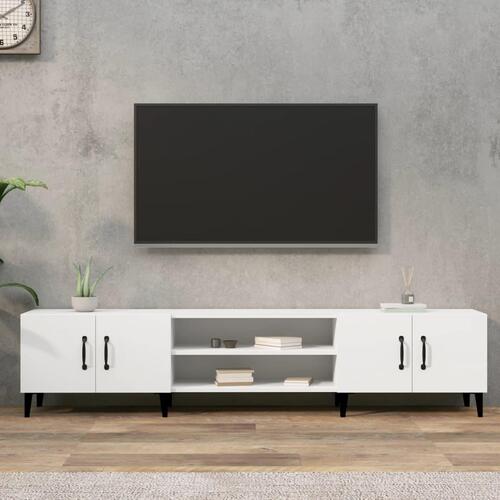 Tv-bord 180x31,5x40 cm konstrueret træ hvid