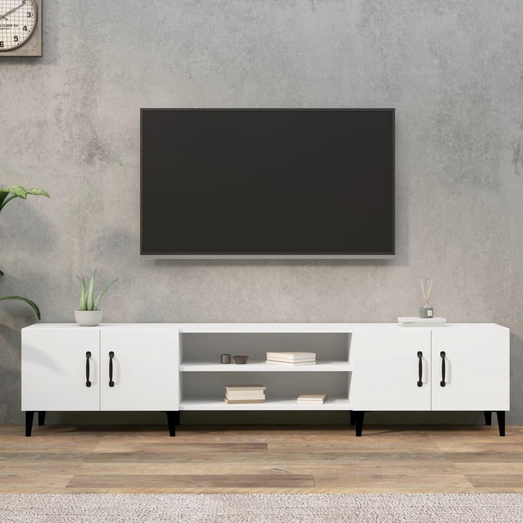 Tv-bord 180x31,5x40 cm konstrueret træ hvid