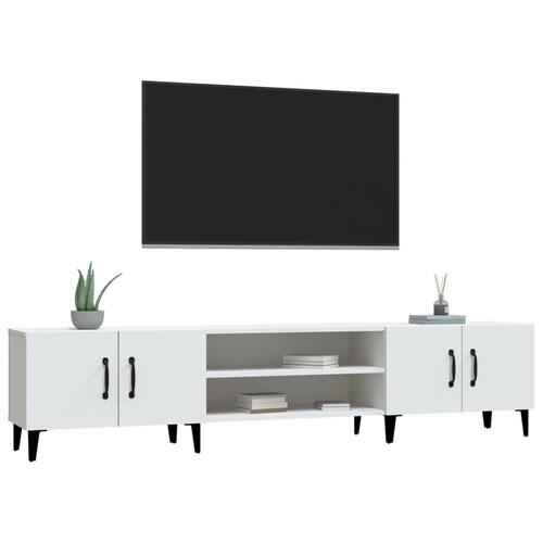Tv-bord 180x31,5x40 cm konstrueret træ hvid
