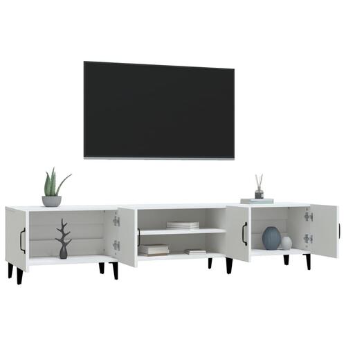 Tv-bord 180x31,5x40 cm konstrueret træ hvid