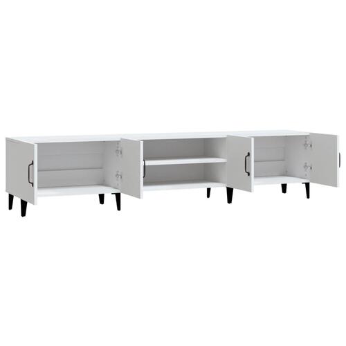 Tv-bord 180x31,5x40 cm konstrueret træ hvid