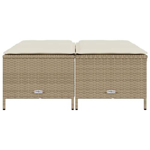 Haveskamler 4 stk. med hynder polyrattan beige