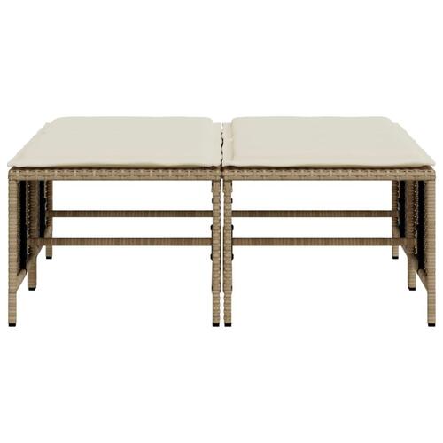 Haveskamler 4 stk. med hynder polyrattan beige