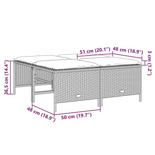 Haveskamler 4 stk. med hynder polyrattan beige