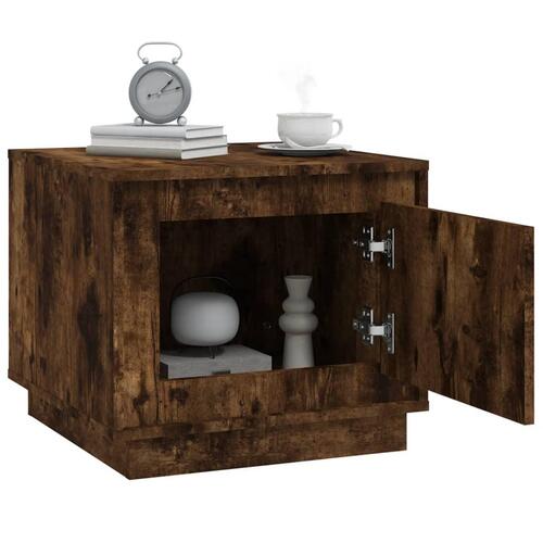 Sofabord 51x50x44 cm konstrueret træ røget egetræsfarve