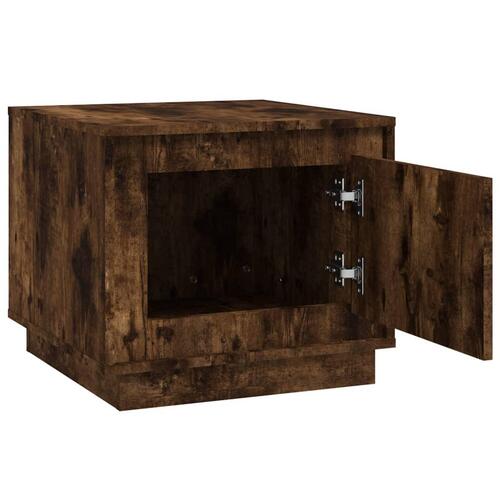 Sofabord 51x50x44 cm konstrueret træ røget egetræsfarve