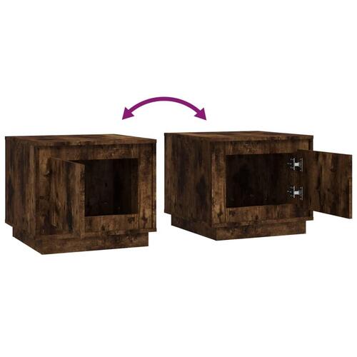 Sofabord 51x50x44 cm konstrueret træ røget egetræsfarve