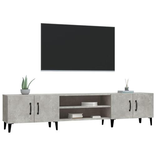 Tv-bord 180x31,5x40 cm konstrueret træ betongrå