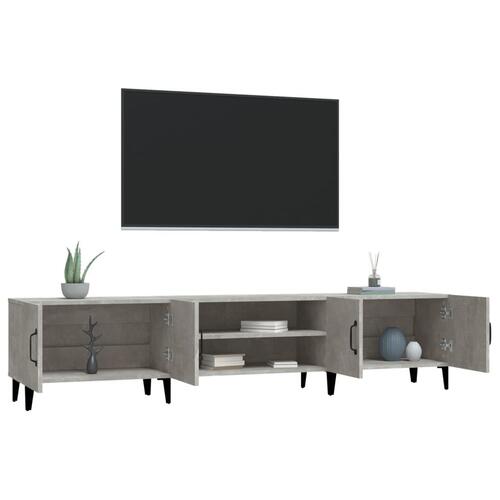 Tv-bord 180x31,5x40 cm konstrueret træ betongrå