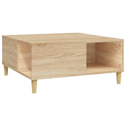 Sofabord 80x80x36,5 cm konstrueret træ sonoma-eg