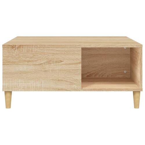 Sofabord 80x80x36,5 cm konstrueret træ sonoma-eg