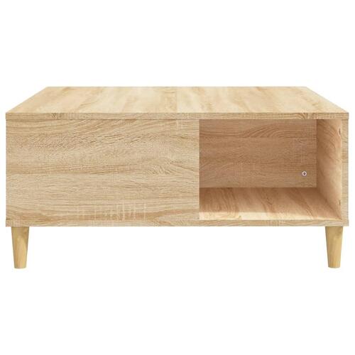 Sofabord 80x80x36,5 cm konstrueret træ sonoma-eg
