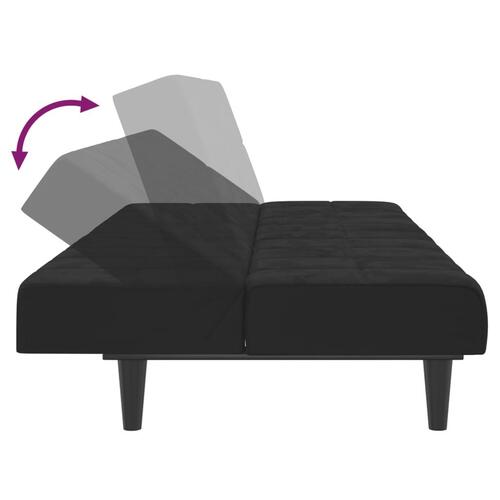 2-personers sovesofa fløjl sort