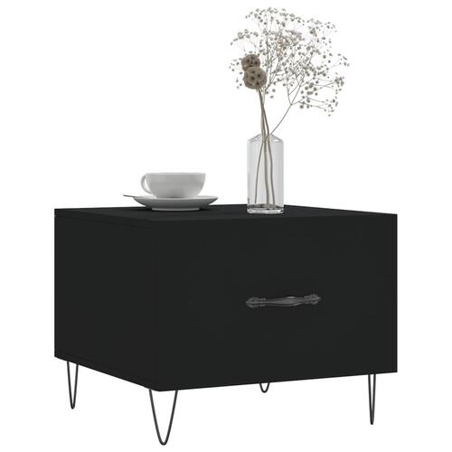 Sofaborde 2 stk. 50x50x40 cm konstrueret træ sort
