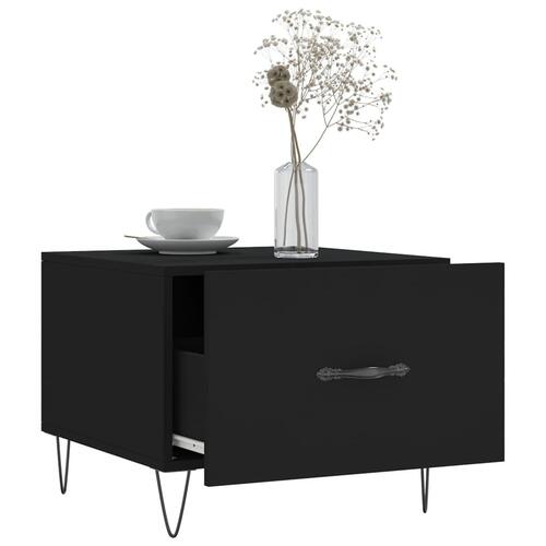 Sofaborde 2 stk. 50x50x40 cm konstrueret træ sort