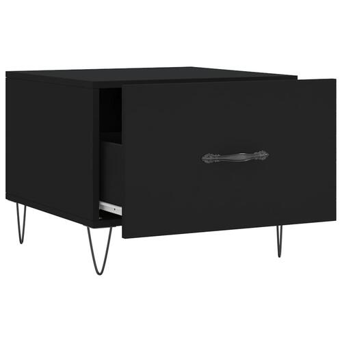 Sofaborde 2 stk. 50x50x40 cm konstrueret træ sort