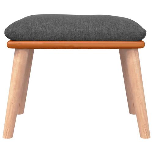 Fodskammel 45x29,5x35 cm stof og kunstlæder mørkegrå