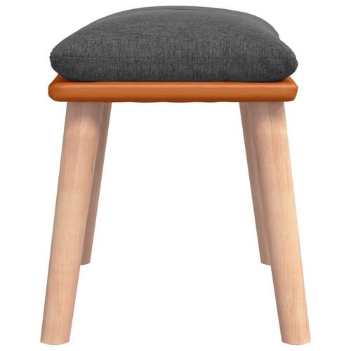 Fodskammel 45x29,5x35 cm stof og kunstlæder mørkegrå