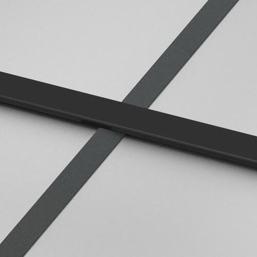 Skydedør 76x205 cm hærdet glas og aluminium sort