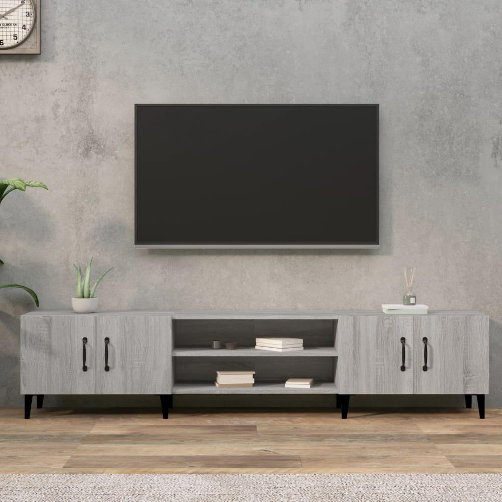 Tv-bord 180x31,5x40 cm konstrueret træ grå sonoma-eg