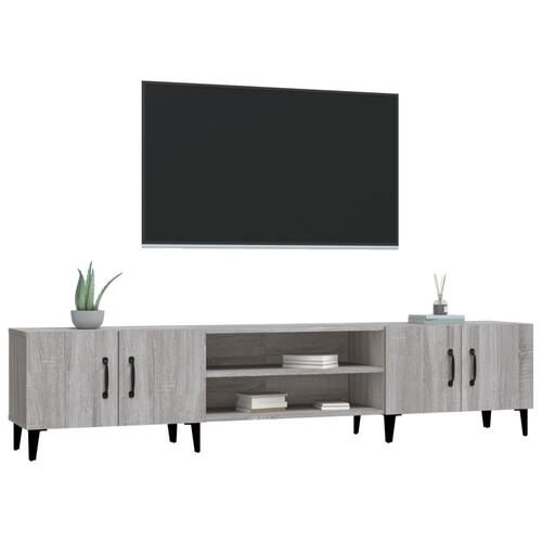 Tv-bord 180x31,5x40 cm konstrueret træ grå sonoma-eg
