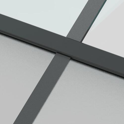Skydedør 90x205 cm hærdet glas og aluminium sort