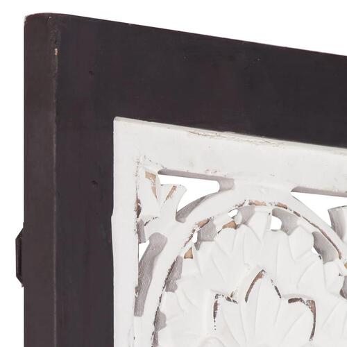 Håndskåret vægpanel 40x80x1,5 cm MDF sort og hvid