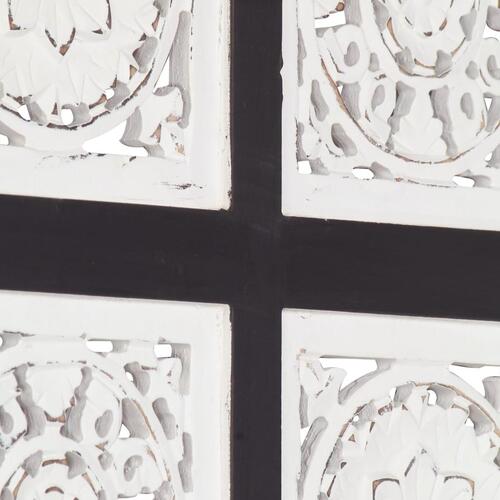 Håndskåret vægpanel 40x80x1,5 cm MDF sort og hvid