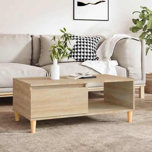 Sofabord 90x50x36,5 cm konstrueret træ sonoma-eg