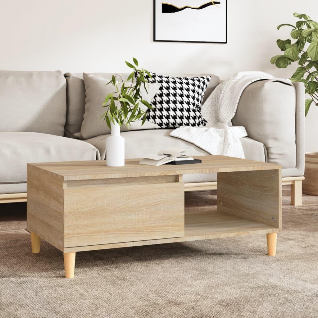 Sofabord 90x50x36,5 cm konstrueret træ sonoma-eg