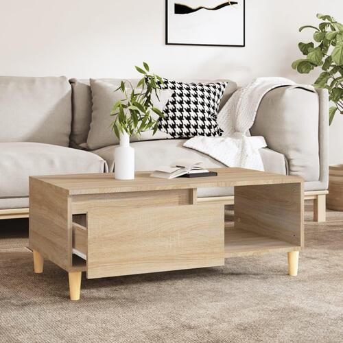 Sofabord 90x50x36,5 cm konstrueret træ sonoma-eg