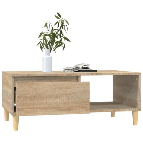 Sofabord 90x50x36,5 cm konstrueret træ sonoma-eg