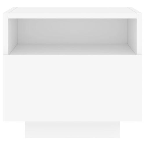Sengeborde 2 stk. med LED-lys 40x39x37 cm hvid