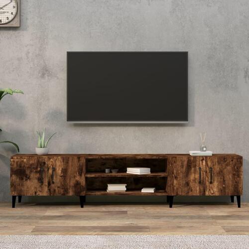 Tv-bord 180x31,5x40 cm konstrueret træ røget egetræsfarve