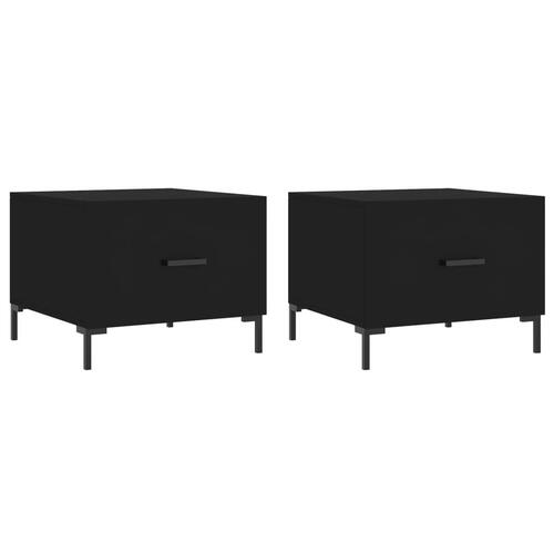 Sofaborde 2 stk. 50x50x40 cm konstrueret træ sort
