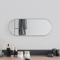 Vægspejl 50x20 cm oval sølvfarvet