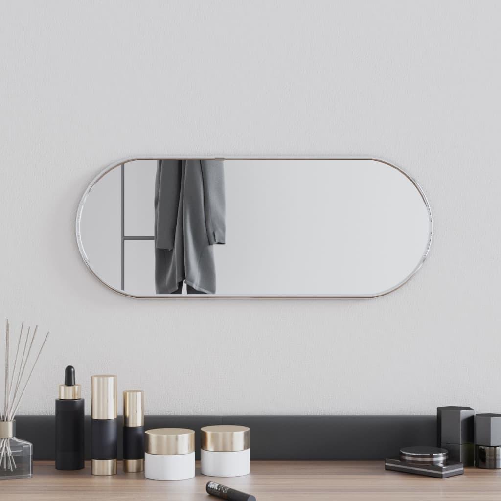 Vægspejl 50x20 cm oval sølvfarvet