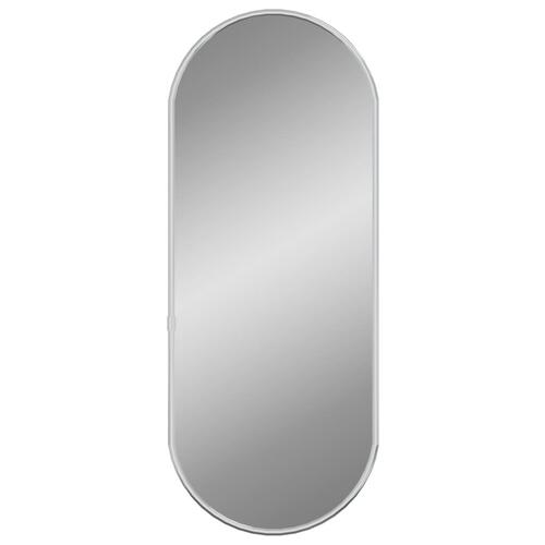 Vægspejl 50x20 cm oval sølvfarvet