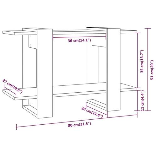 Bogreol/rumdeler 80x30x51 cm hvid