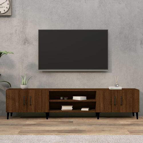 Tv-bord 180x31,5x40 cm konstrueret træ brun egetræsfarve