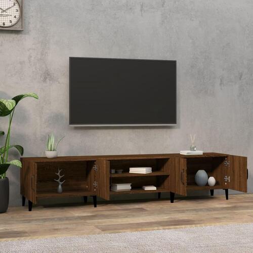 Tv-bord 180x31,5x40 cm konstrueret træ brun egetræsfarve